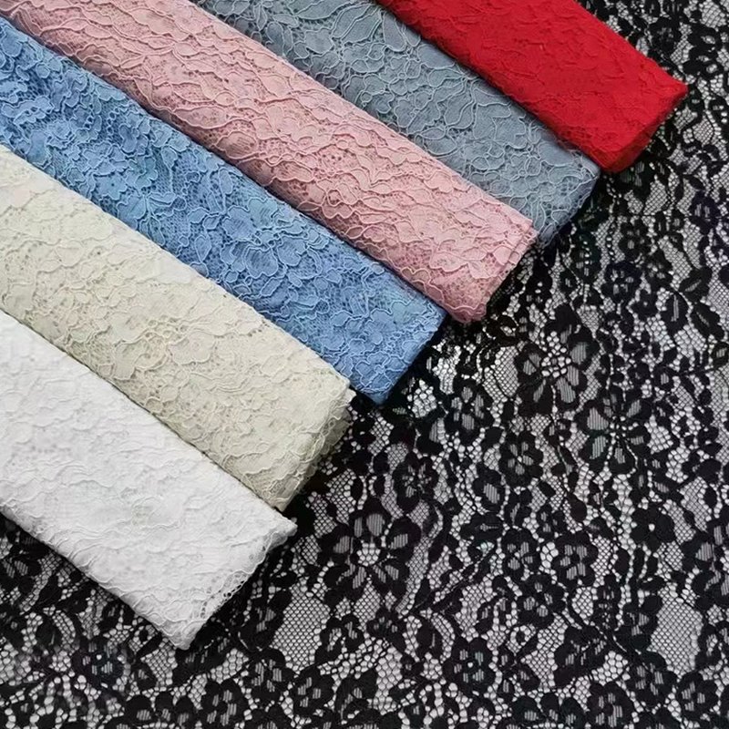 Lace Fabric Dress Eyelash Nylon for Women's Wear Wholesale Supplier 7